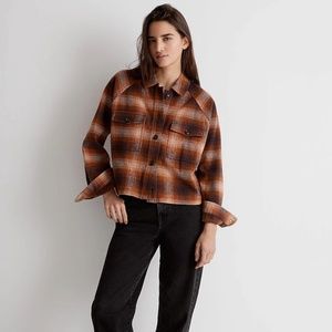 Madewell Plaid Flannel Crop Shirt-Jacket (XS)